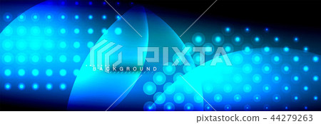 Vector blurred neon glowing circles with flowing and liquid light concept, energy magic fantastic 44279263