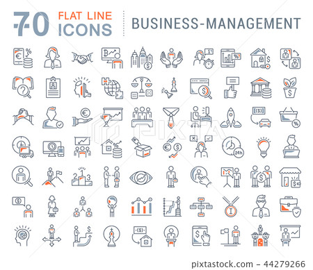 Set Vector Line Icons of Business-Management. 44279266