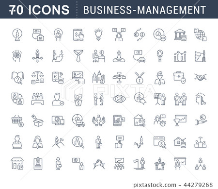 Set Vector Line Icons of Business-Management. 44279268
