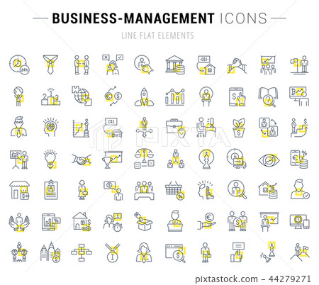 Set Vector Line Icons of Business-Management. 44279271
