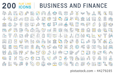 Set Vector Line Icons of Business and Finance. - Stock Illustration ...