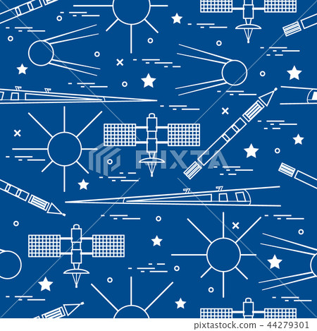 Seamless pattern with variety space exploration 44279301
