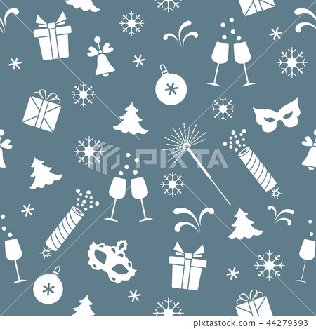 Seamless pattern with new year symbols Seamless pattern with new year symbols 44279393