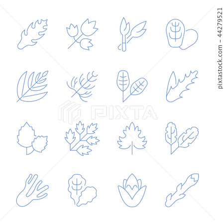 Set Vector Line Icons of Greenery. 44279521