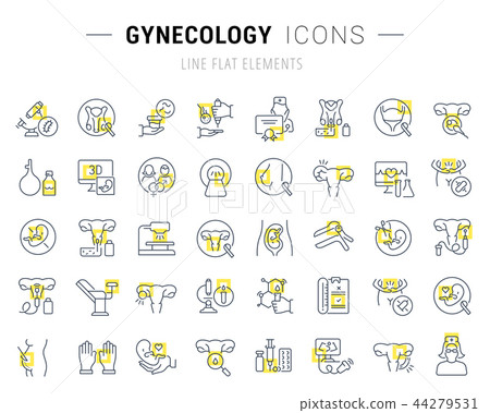 Set Vector Line Icons of Gynecology. 44279531