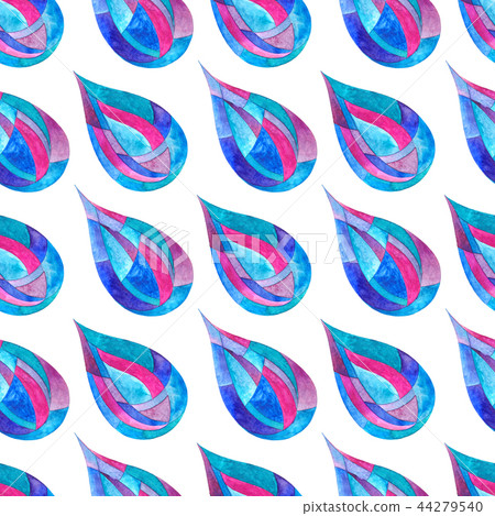 Watercolor rain drops seamless pattern. Hand painted abstract modern texture for surface designs Watercolor rain drops seamless pattern. Hand painted abstract modern texture for surface designs 44279540