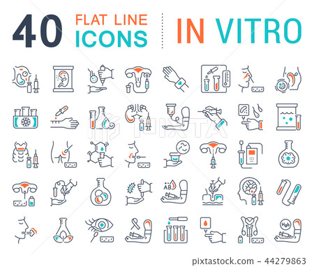 Set Vector Line Icons of In Vitro - Stock Illustration [44279863] - PIXTA
