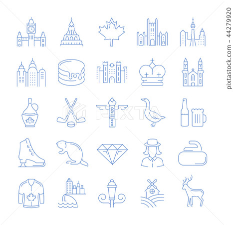 Set Vector Flat Line Icons Ottawa 44279920