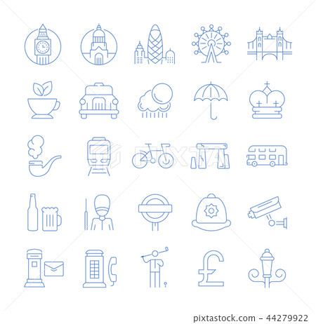 Set Vector Flat Line Icons London - Stock Illustration [44279922] - PIXTA