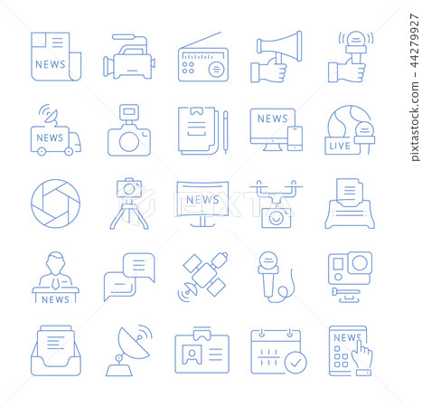 Set Vector Flat Line Icons News Set Vector Flat Line Icons News 44279927