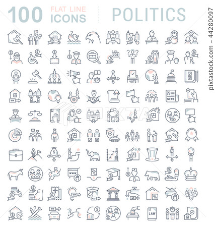 Set Vector Line Icons of Politics. 44280097