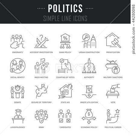 Set Vector Line Icons of Politics. 44280098