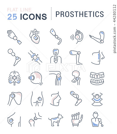 Set Vector Line Icons of Prosthetics. Set Vector Line Icons of Prosthetics. 44280112