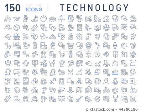 Set Vector Line Icons of Technology. Set Vector Line Icons of Technology. 44280180