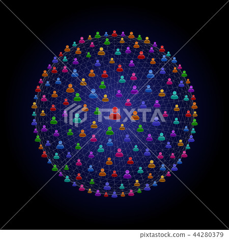 Networked humanoid icon 44280379