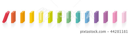 Colored Dominoes Rainbow Colorful Chain Reaction 44281181