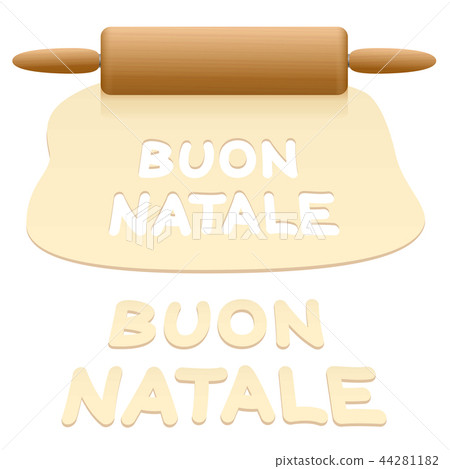 Merry Christmas Cookies Italian Text 44281182