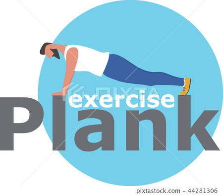 Fitness man doing planking exercise 44281306