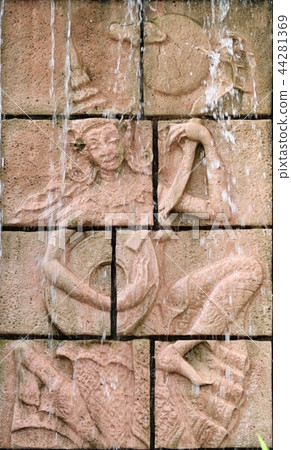 statue decorating the waterfall garden statue decorating the waterfall garden 44281369