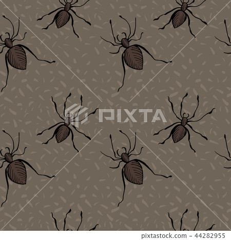 Halloween Seamless Pattern with Spiders - Stock Illustration [44282955 ...