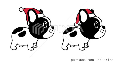 dog vector french bulldog Christmas Santa Claus dog vector french bulldog Christmas Santa Claus 44283178