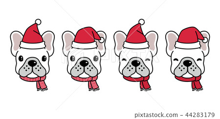 dog vector french bulldog Christmas Santa Claus dog vector french bulldog Christmas Santa Claus 44283179