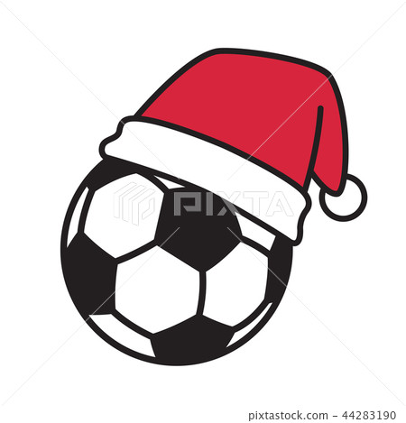 football with santa hat