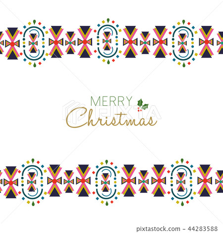 Merry Christmas festive folk decoration card 44283588
