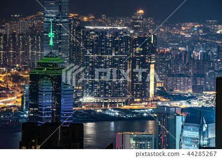 香港夜景從太平山頂 香港夜景從太平山頂 44285267