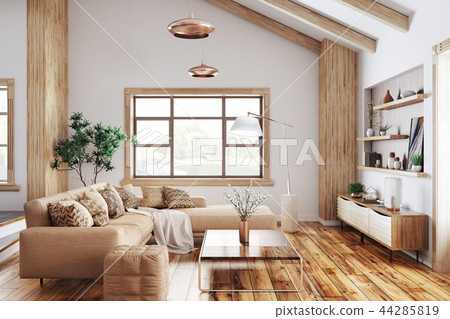 Interior of modern living room 3d rendering 44285819