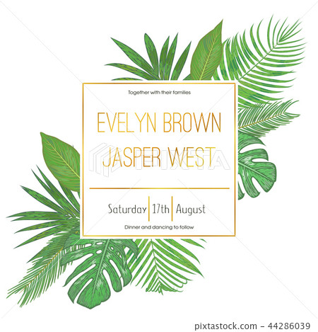 Wedding floral invitation, invite card. Vector Wedding floral invitation, invite card. Vector 44286039