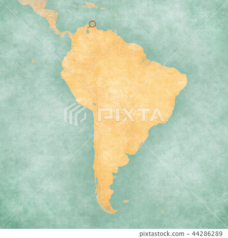 Map of South America - Aruba 44286289