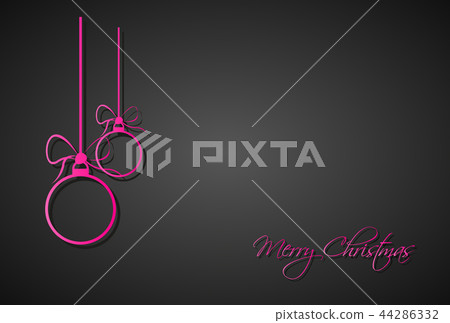 Three pink christmas balls with bows and strings - Stock Illustration ...