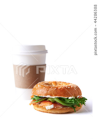 bagel with salmon and cream cheese bagel with salmon and cream cheese 44286388