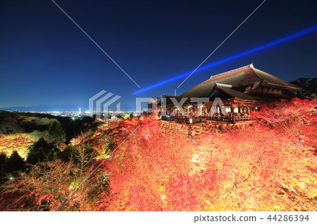 Kiyomizu-dera寺廟在秋天晚上 Kiyomizu-dera寺廟在秋天晚上 44286394