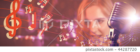 Composite image of close-up of microphone 44287720