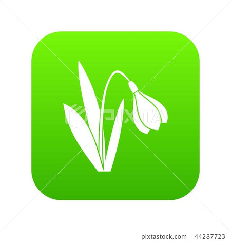 Bell flower icon digital green 44287723