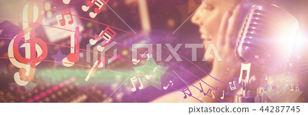 Composite image of close-up of microphone 44287745