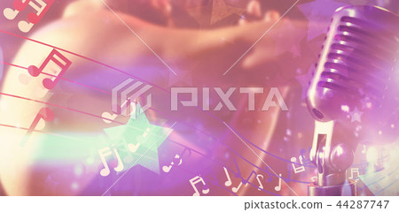 Composite image of close-up of microphone Composite image of close-up of microphone 44287747