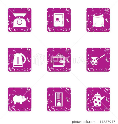 Funded component icons set, grunge style Funded component icons set, grunge style 44287917