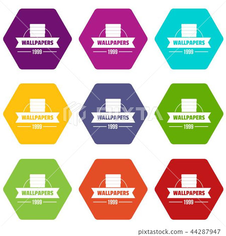 Wallpaper icons set 9 vector Wallpaper icons set 9 vector 44287947