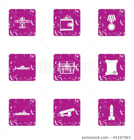 Guerdon icons set, grunge style Guerdon icons set, grunge style 44287965