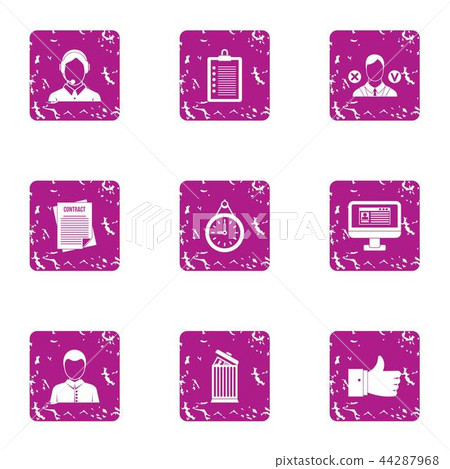 Team luck icons set, grunge style 44287968