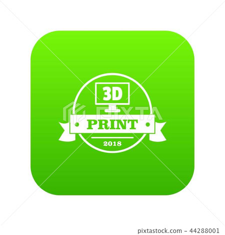Cube 3d printing icon green vector Cube 3d printing icon green vector 44288001
