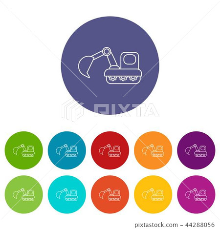 Excavator icons set vector color 44288056