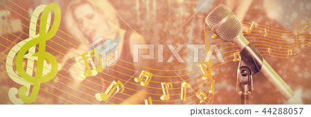 Composite image of close-up of microphone 44288057