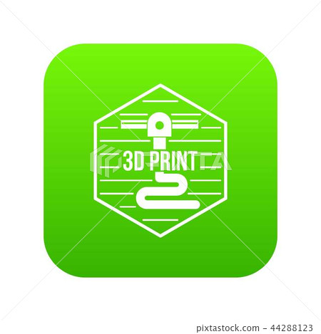 Modern 3d printing icon green vector 44288123