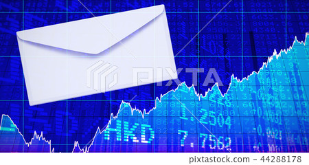 Composite image of graphic of envelope on white background 44288178