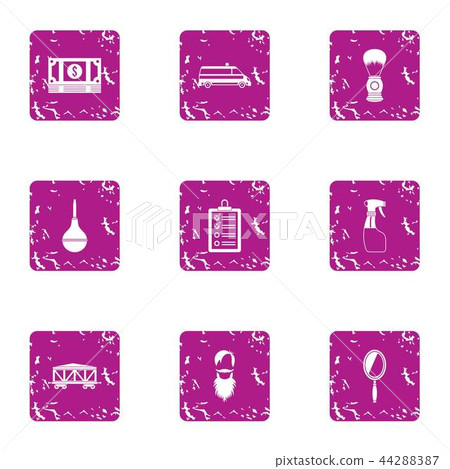 Dollar icons set, grunge style 44288387