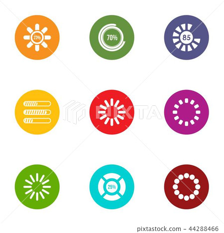 Chart loading icons set, flat style - Stock Illustration [44288466] - PIXTA
